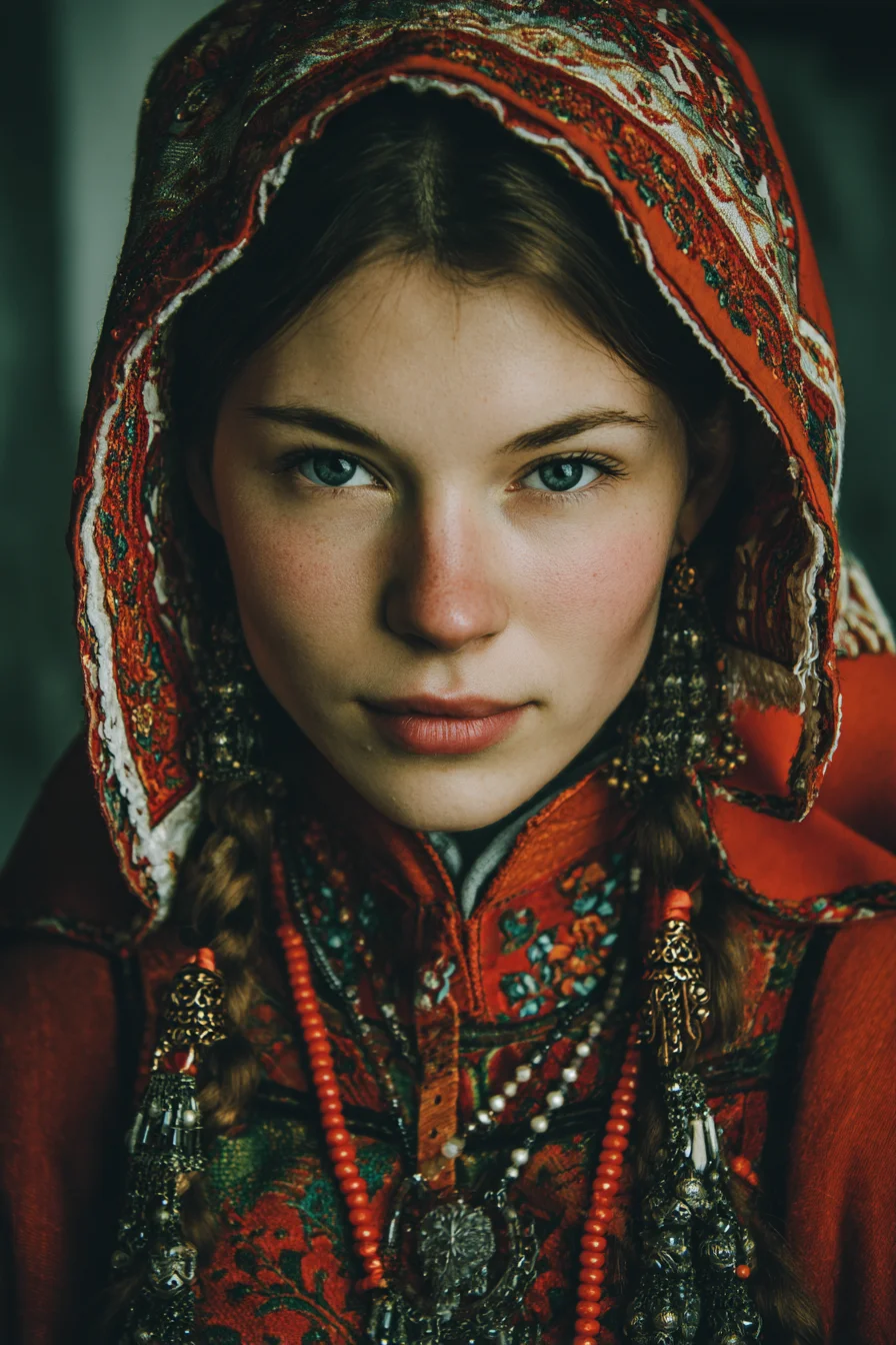Dressed in Russian Folk Tradition 7