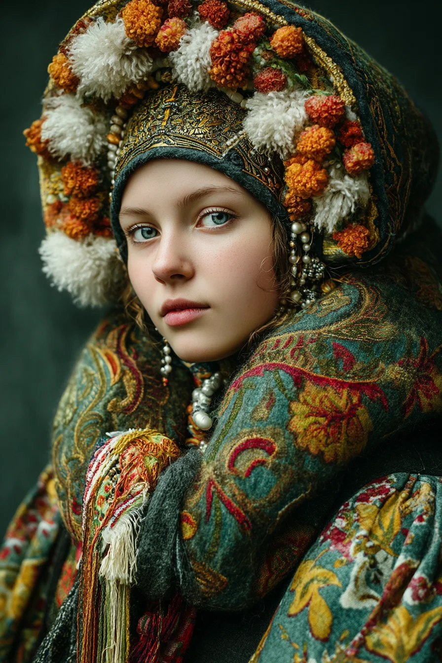 Dressed in Russian Folk Tradition