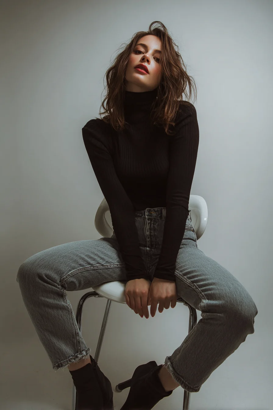 Effortless Cool in Black and Denim