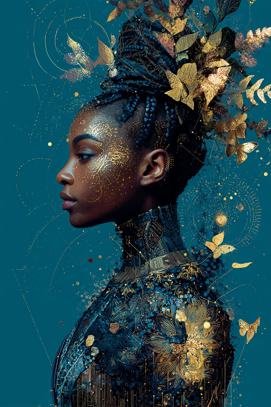 Gold and Teal in Full Bloom