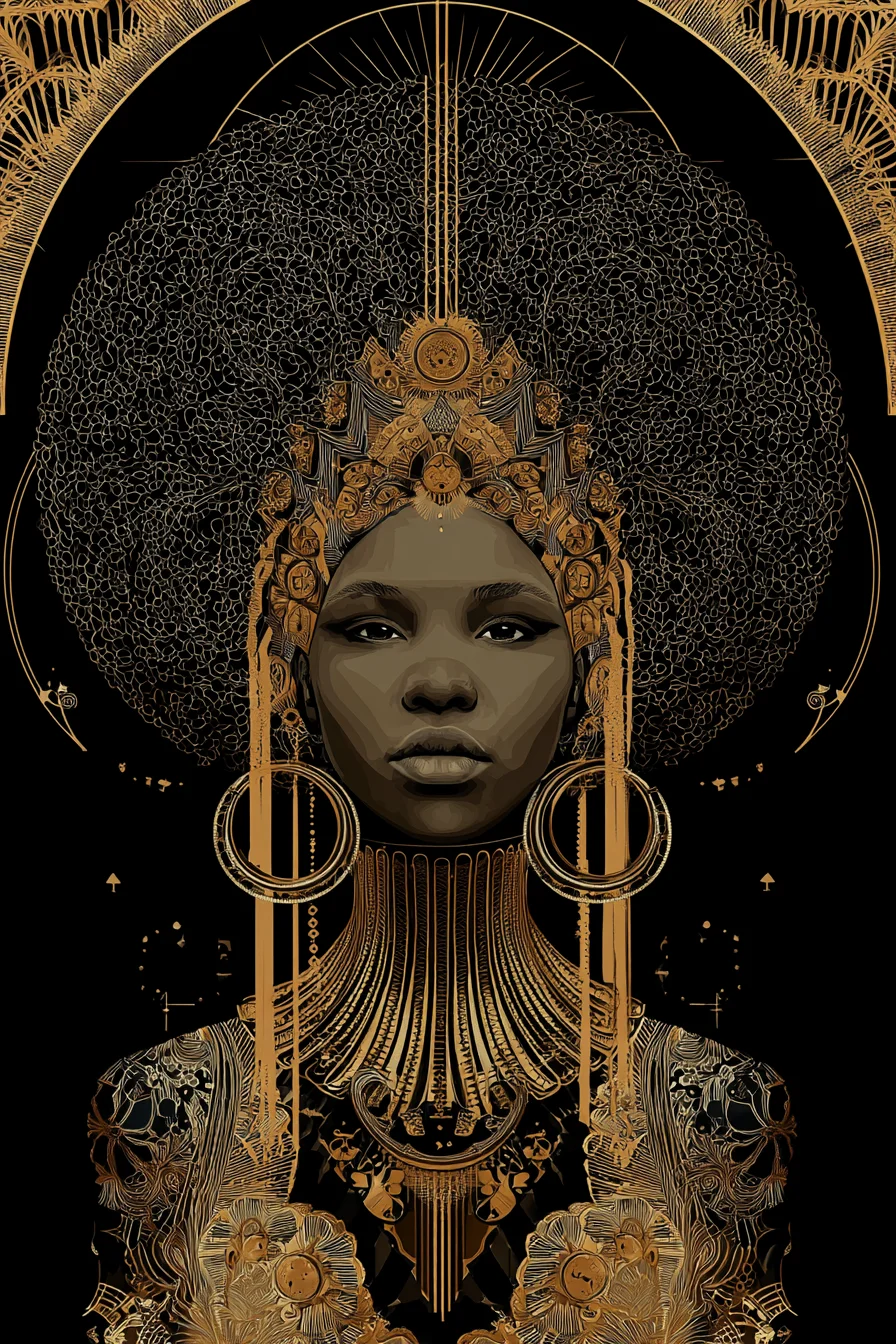 Golden Goddess in Black