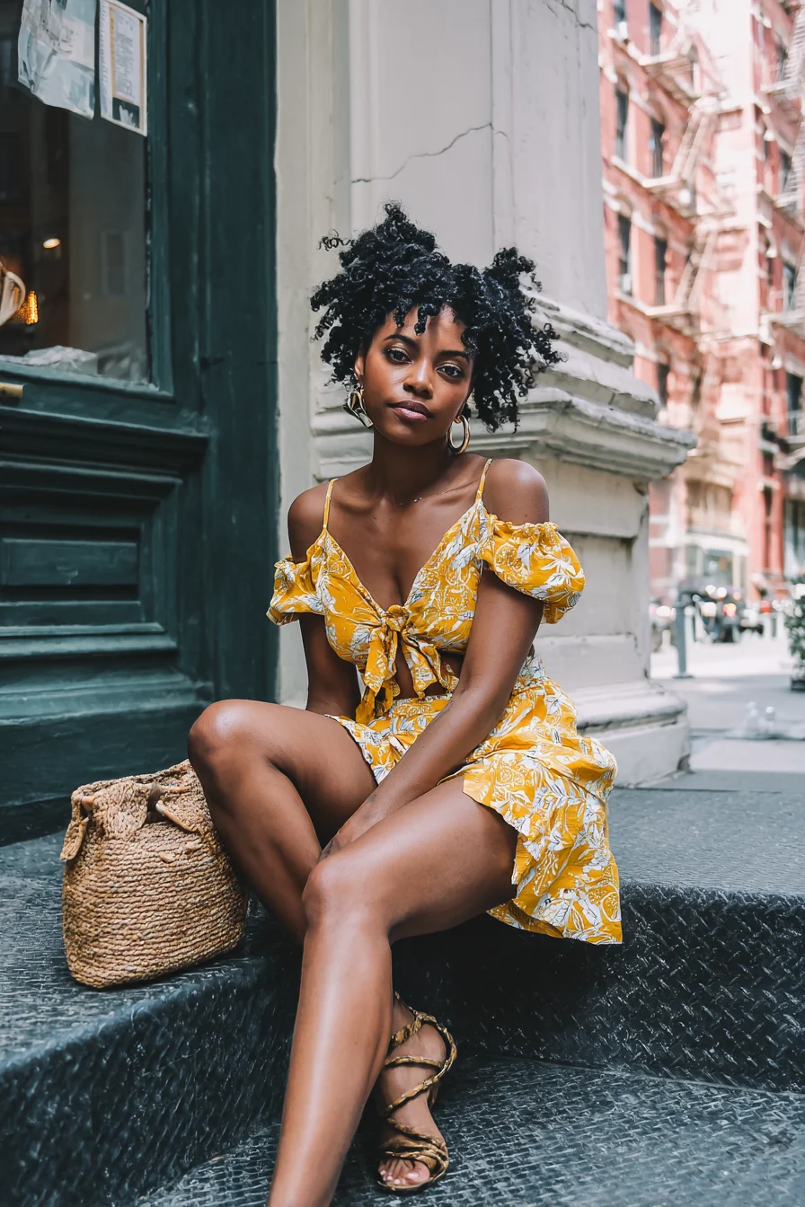 Golden Hour on a City Stoop