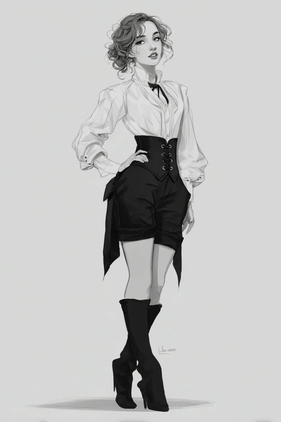 Monochrome Sketch with Corseted Edge