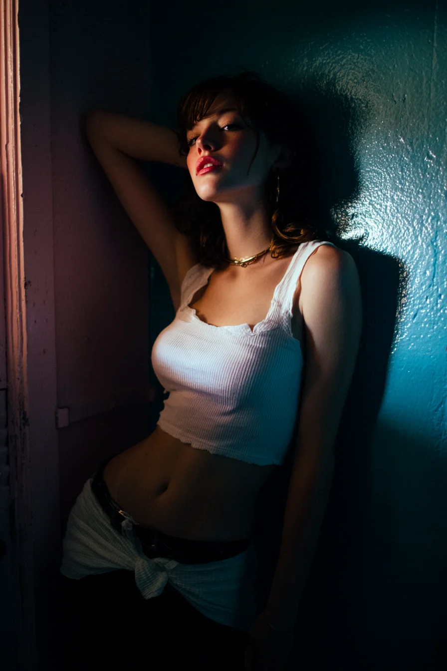 Moody Light Against Teal Walls