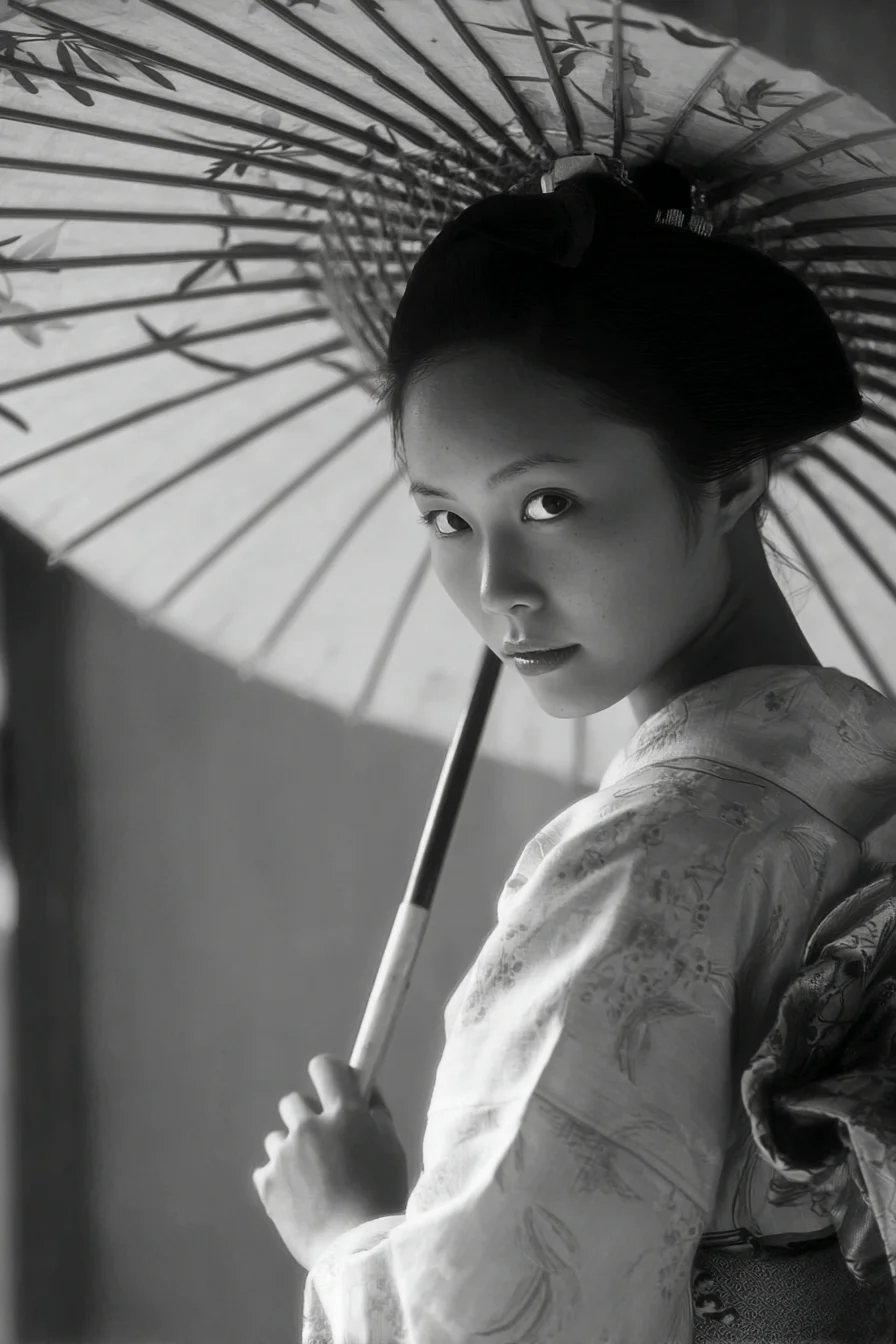 Quiet Grace Beneath a Paper Parasol