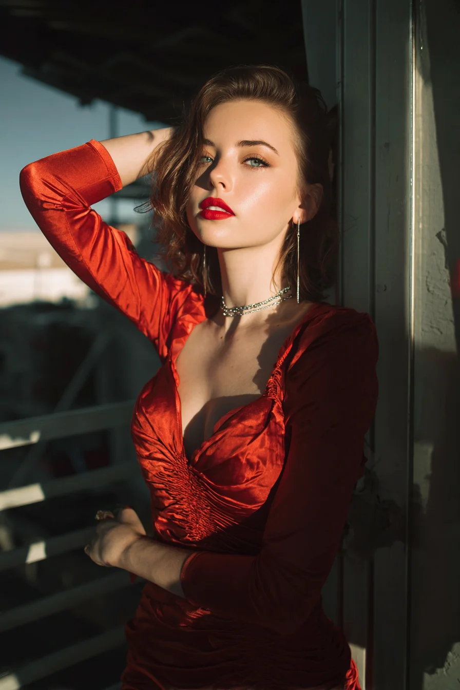 Red Satin in Golden Light