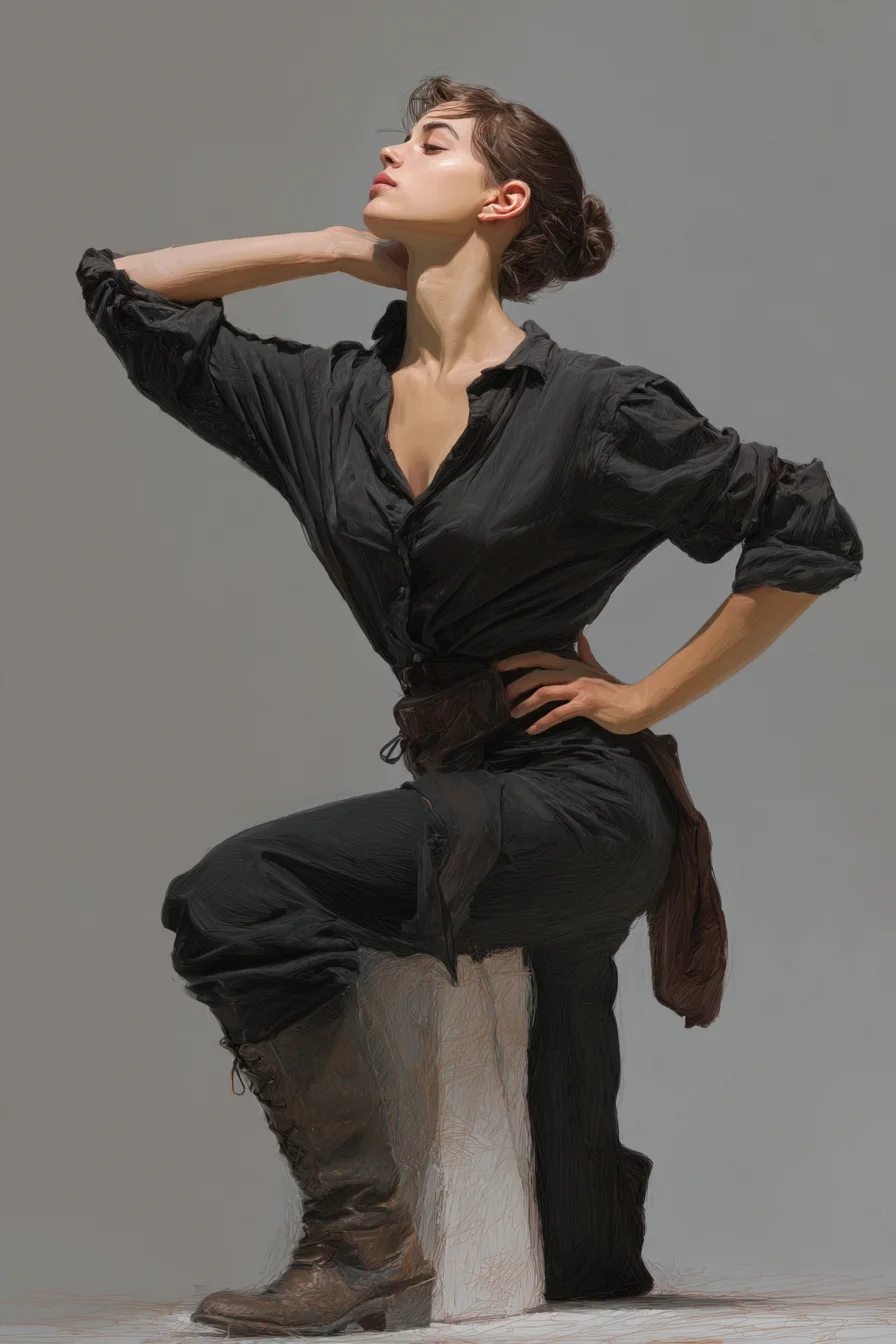 Seated Figure in All Black