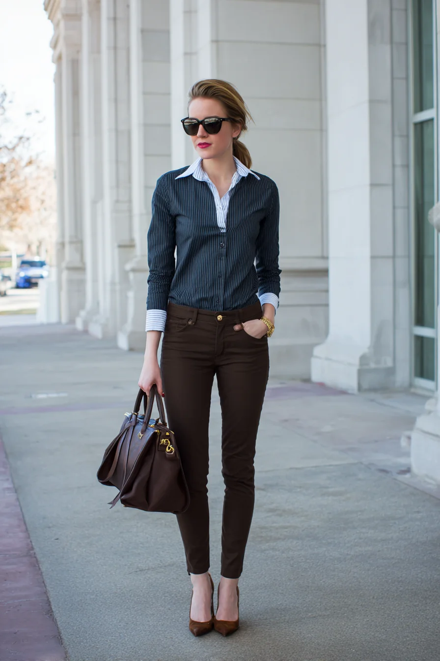 Sharp in Brown and Navy