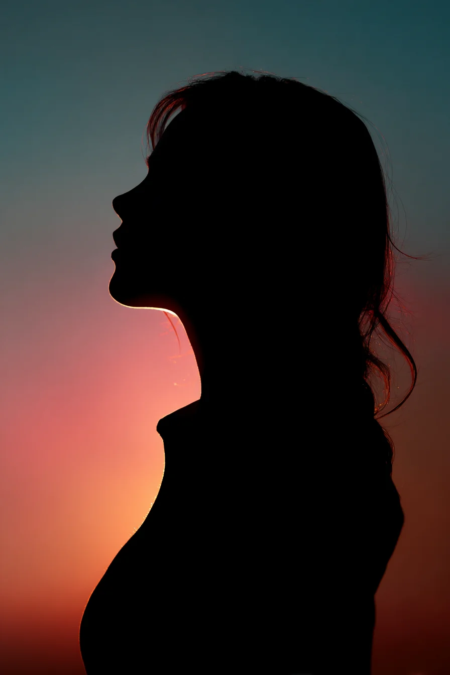 Silhouette Against a Burning Sky