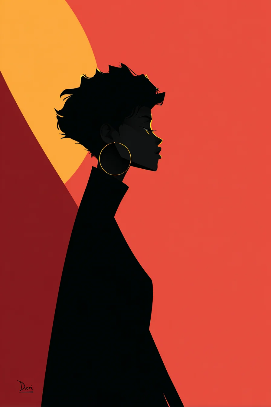 Silhouette Against a Fiery Sun