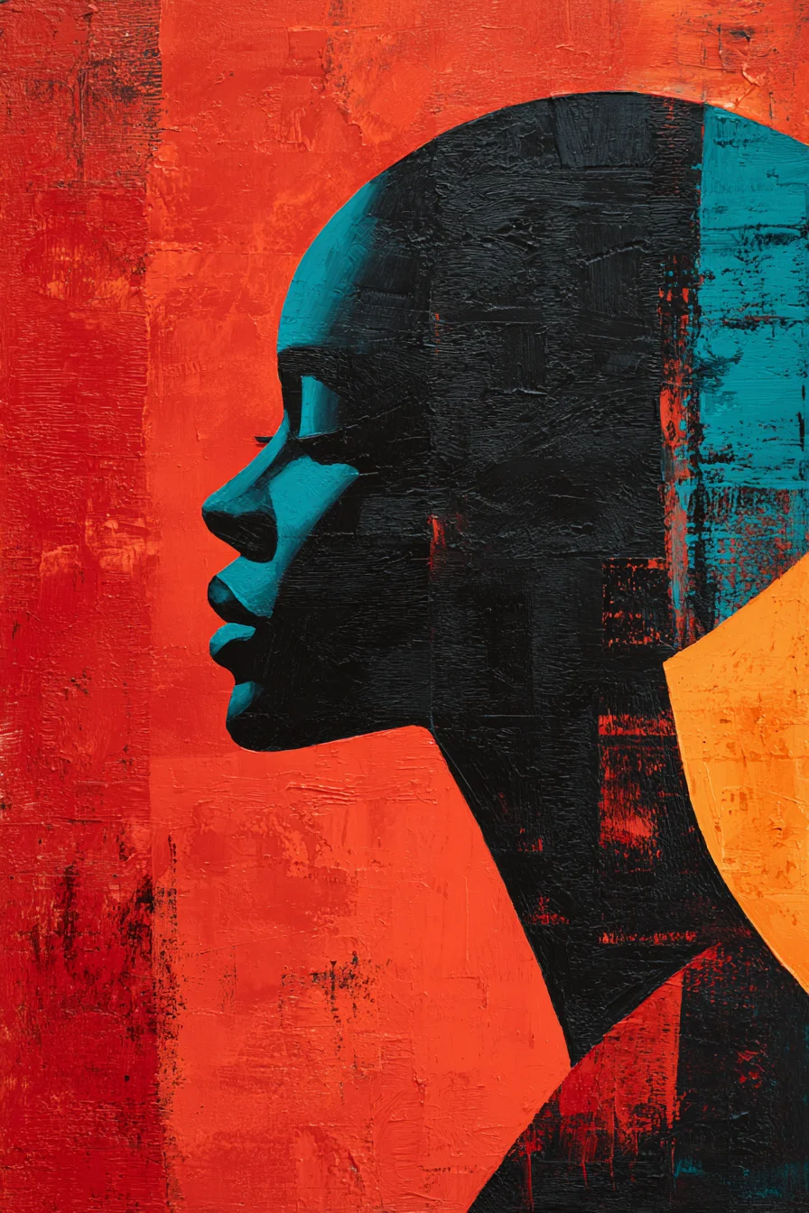 Silhouette in Fire and Teal