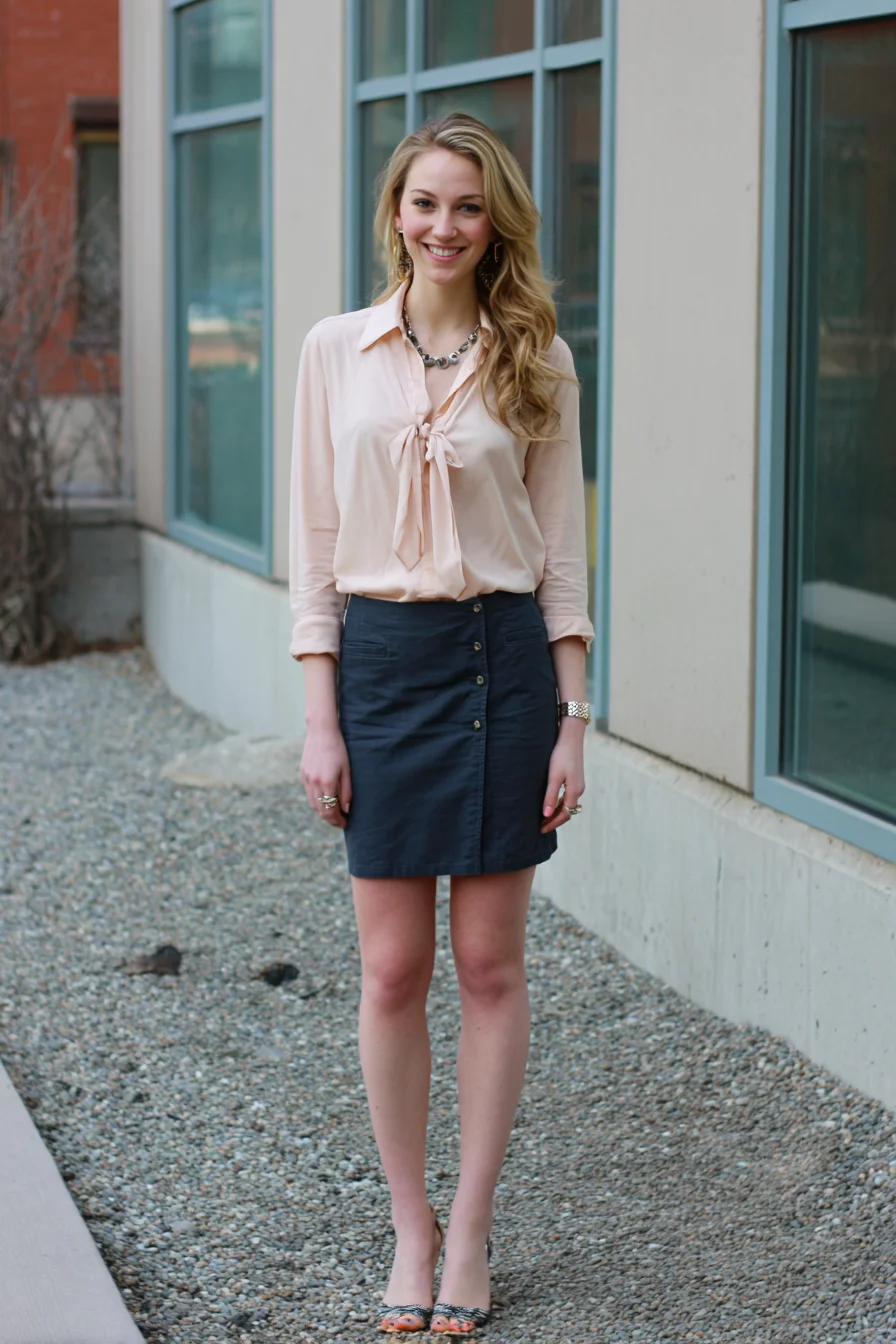 Soft Blush Meets Navy Structure