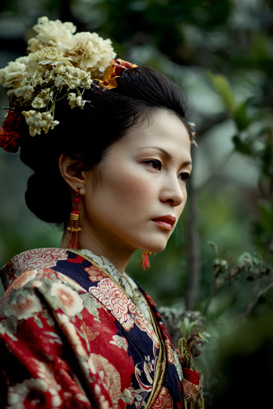 Stillness in Silk and Bloom