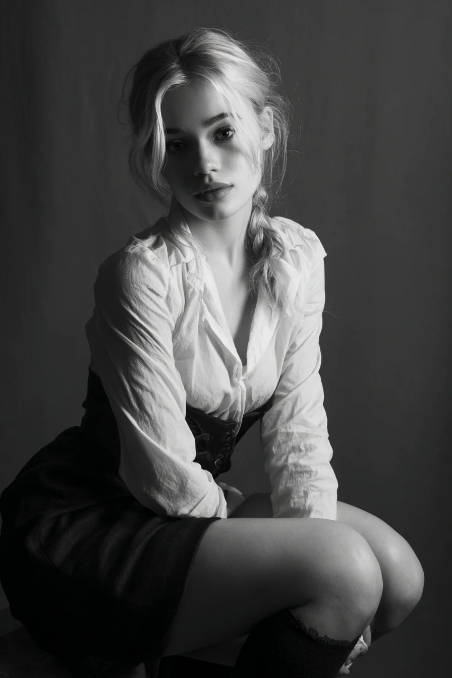 Studio Portrait in Black and White