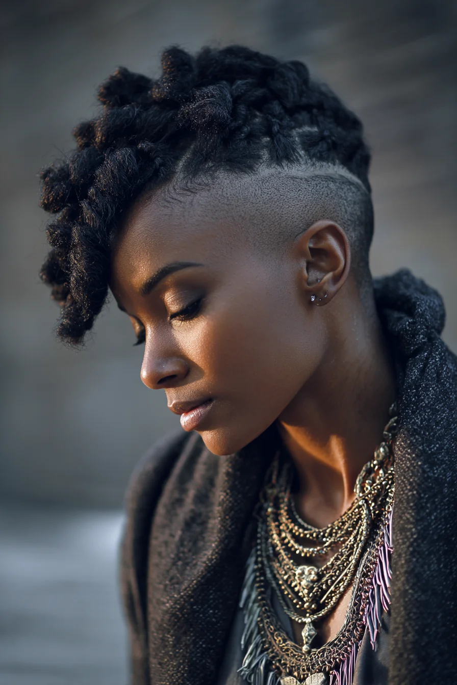 Twisted Mohawk with Shaved Sides