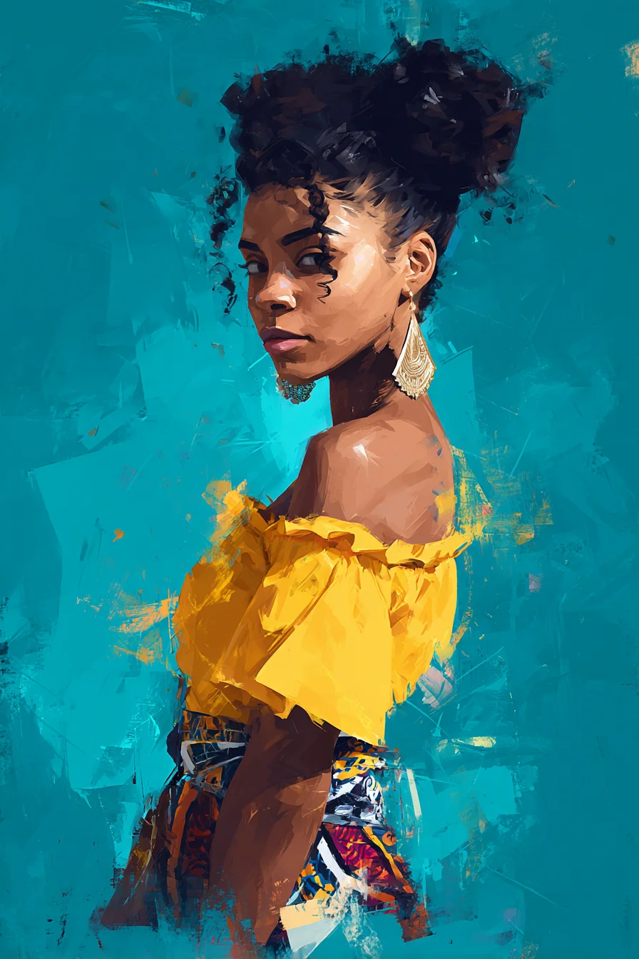 Bold Color Against Teal