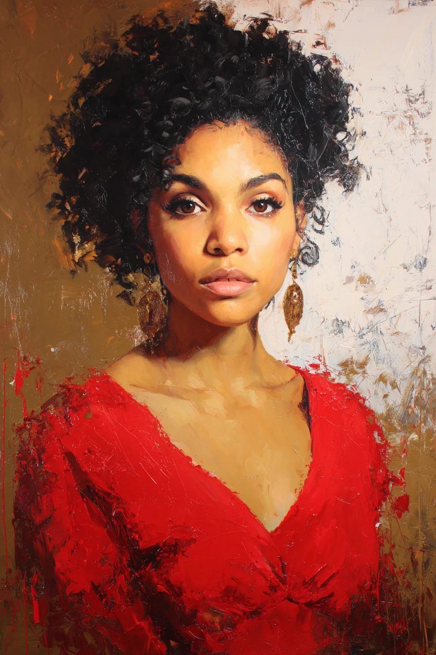 Crimson and Gold in Oil