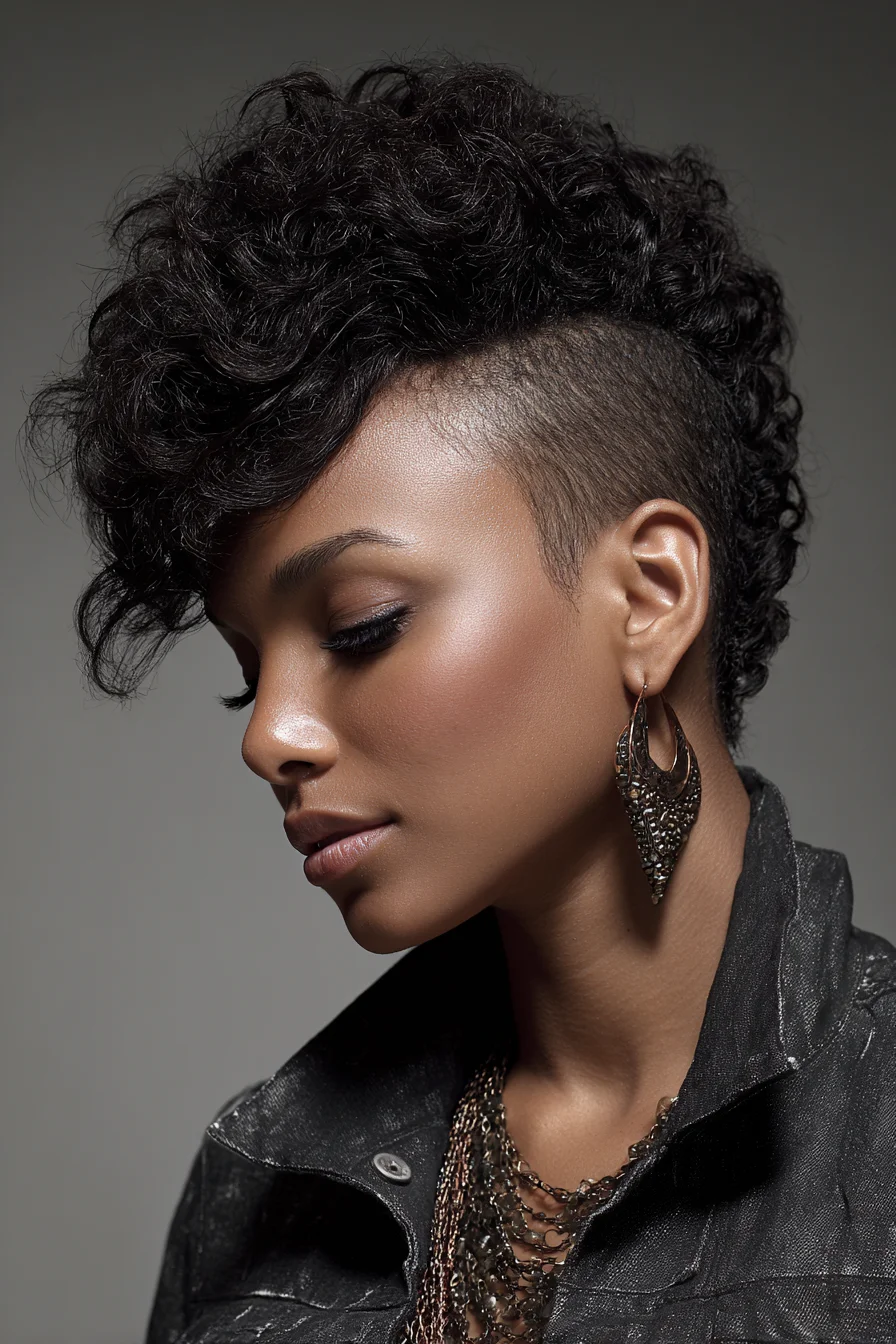 Curly Mohawk with Shaved Sides 10