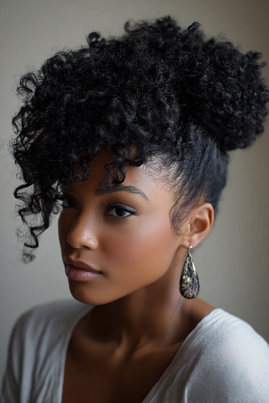 Curly Updo with Loose Tendrils