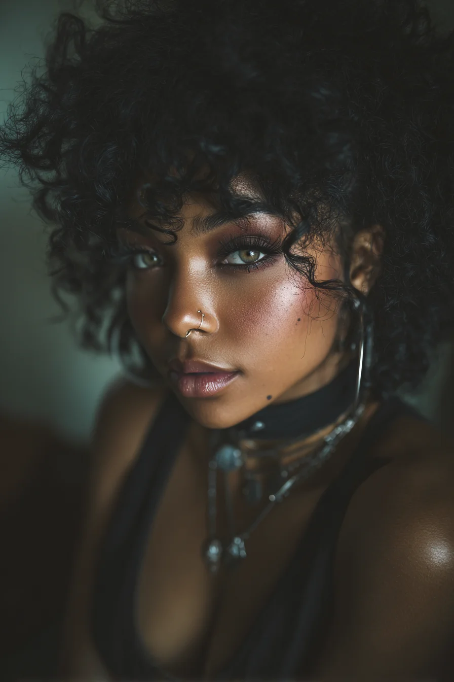 Dark Curls and Silver Edge