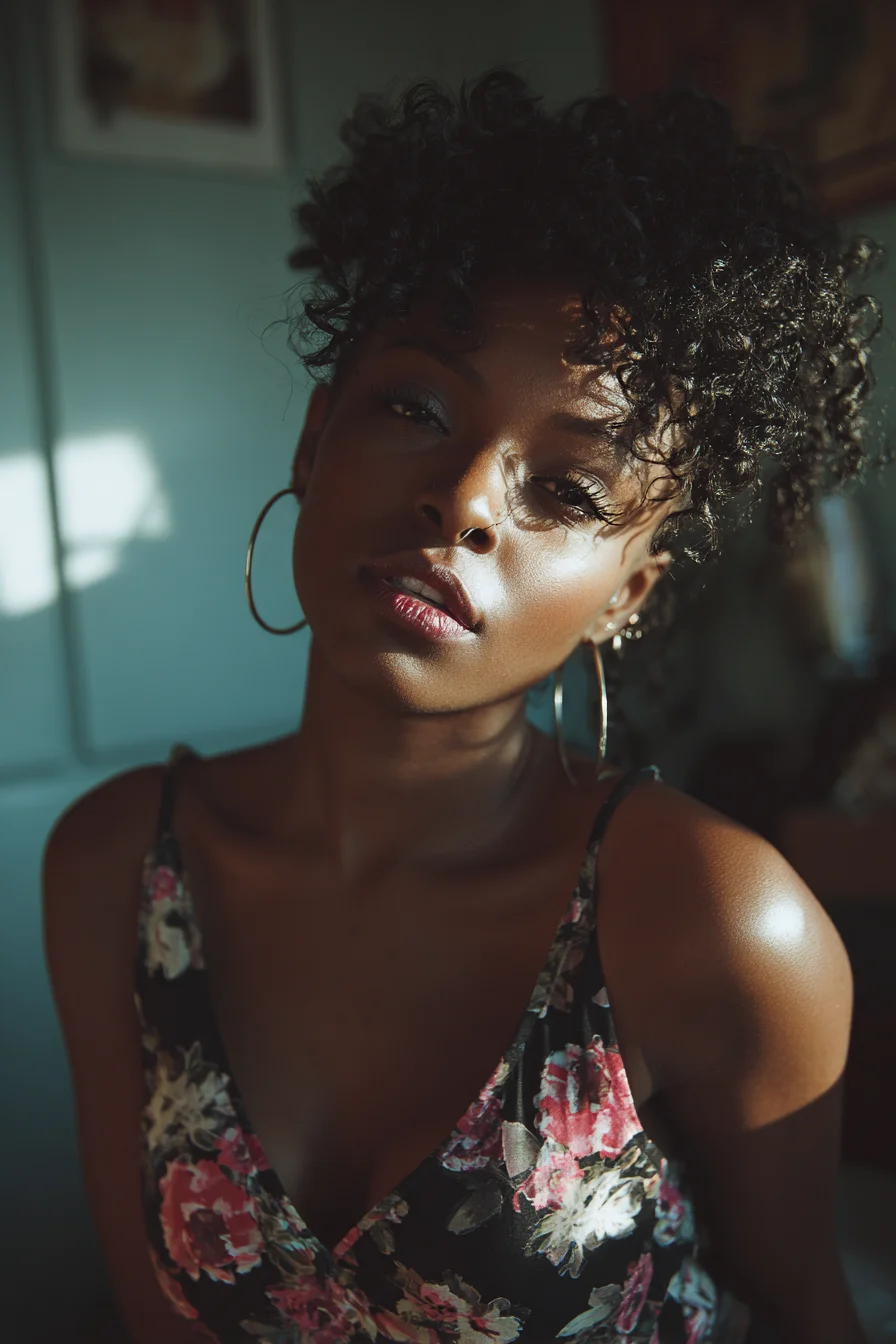 Golden Light, Natural Curls