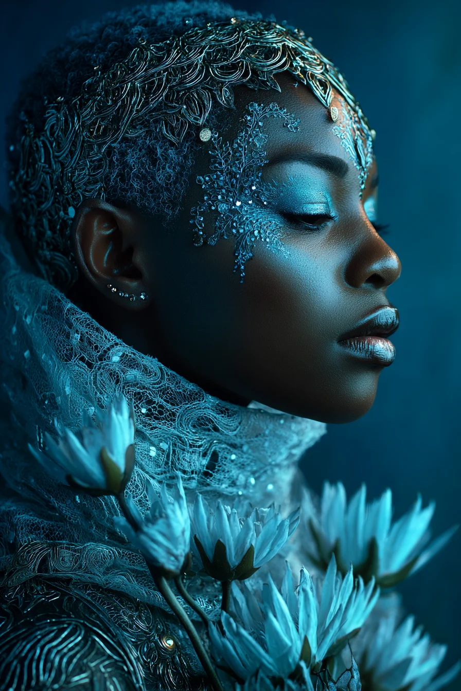 Midnight Bloom in Blue