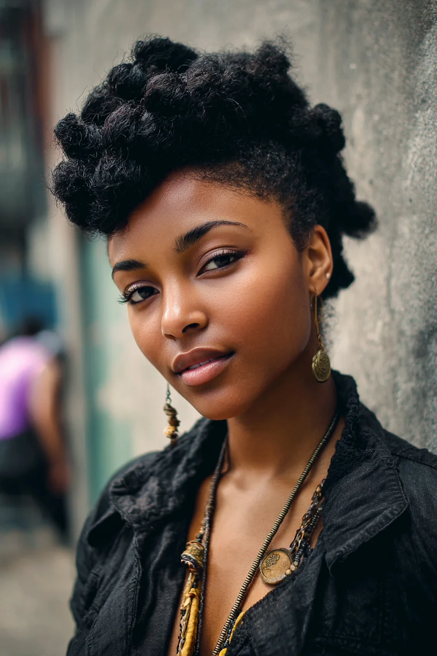 Natural Coils Swept to One Side