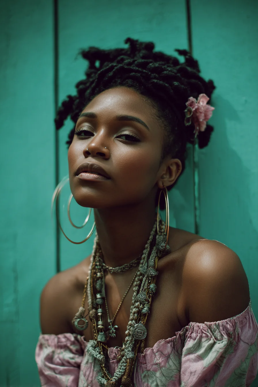 Teal Walls and Pink Blooms